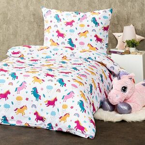 4Home Unicorns gyermek pamut ágyneműhuzat, 160 x 200 cm, 70 x 80 cm kép