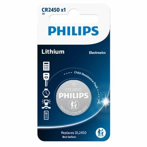 Philips CR2450 3 V lítium gombelem kép