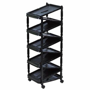 Zip 10 cipőtartó állvány, fekete, 36 x 30 x 94 cm kép