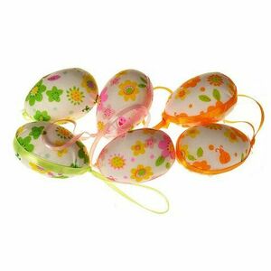 Húsvéti tojás készlet virágmintás magasság. 6 cm, 6 db csomagban kép