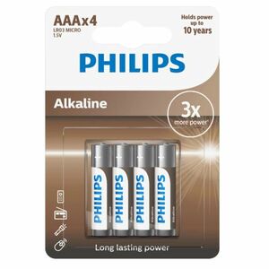 Philips AAA Entry Alkaline elem, 4 db kép