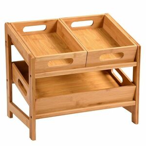 Kesper 58851 Konyhai polc 3 rekesszel, bambusz, 39, 5 x 26 x 35, 5 cm kép