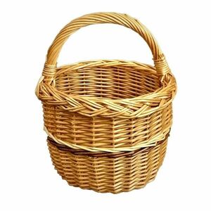 Lakkozott fonott gombás kosár, 20 cm átmérőve kép