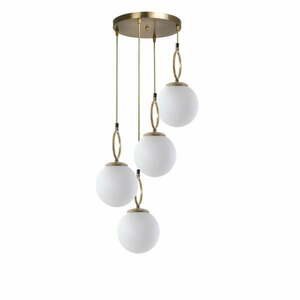 Fehér-sárgaréz színű függőlámpa üveg búrával ø 30 cm Morino – Opviq lights kép