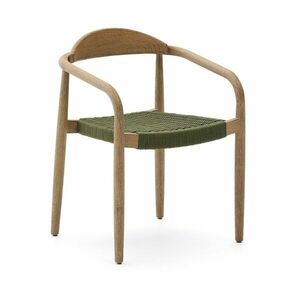 Zöld-natúr színű tömörfa étkezőfotel Nina – Kave Home kép