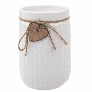 Kerámia váza Wood heart fehér, 14 x 20 cm kép