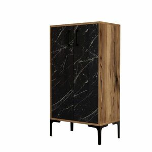 Cipősszekrény Prag Walnut és Black Marble kép