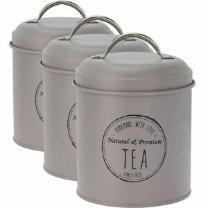 Excellent Houseware 11 x 16 cm-es fémélelmiszer-tároló dobozok, 3 db, barna, S kép