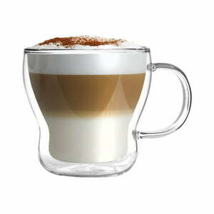 Üveg duplafalú bögre szett cappucinóhoz 2 db-os 370 ml Bolla – Vialli Design kép