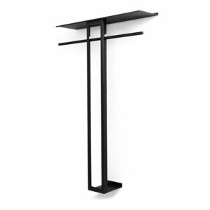Fekete acél fali fogas polccal 100 cm Luno Large – Spinder Design kép