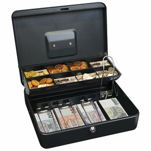 TS.015.CZK.FIX acél pénztár fekete, 9, 5 x 31 x 25, 5 cm kép