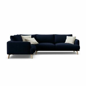 Sötétkék bársony sarokkanapé (bal oldali-L alakú) Naomi – Micadoni kép