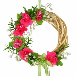 Azalka tavaszi fonott koszorú, 20 cm, rózsaszínű kép