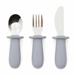 Kék műanyag-szilikon gyerek evőeszköz 3 db-os Lili – Kave Home kép