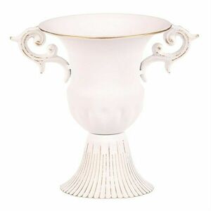 Fém díszítőcsésze fogantyúval, fehér, 17 x 13 x 17cm kép