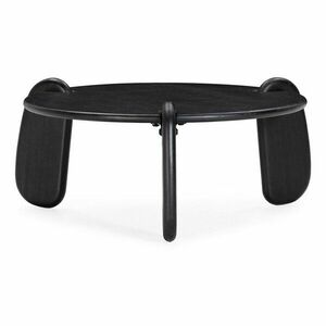 Fekete mangófa kerek dohányzóasztal ø 80 cm Tamira – MOME kép