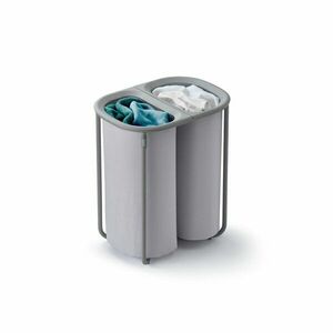 Világosszürke textil szennyeskosár 2x40 l Duo – Joseph Joseph kép