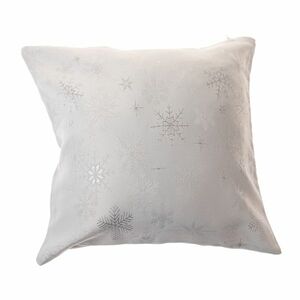Karácsonyi párnahuzat vízálló Hópelyhek ezüst, 40x 40 cm kép