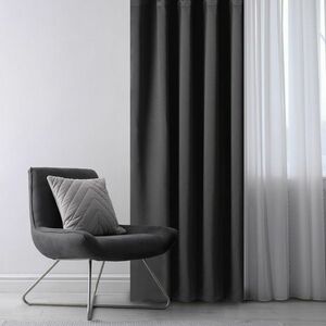 Restilo Blackout Oxford Pleat függöny, fekete, 140 x 245 cm kép