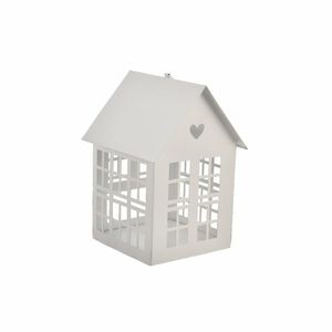 InDecor Fém gyertyatartó Domeček fehér, 15 x 13 x20 cm kép