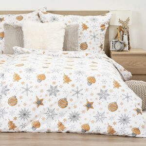 4Home Flanel ágynemű Golden Xmas Night, 140 x 220 cm, 70 x 90 cm kép