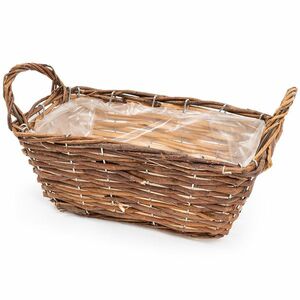 Fonott virágkosár, barna, 24 x 12 x 10 cm kép