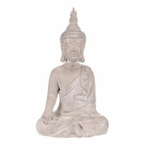 Buddha ülő szobor, szürke, polirezin, 30 x 22 x 54 cm kép