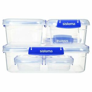 Sistema 6 darab vízálló élelmiszer-tároló doboz KLIP IT PLUS, 2x180 ml, 2x400 ml, 1x1 l és 1x2, 2 l kép