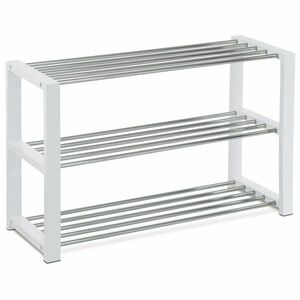 Cipőtartó állvány 3 szintes, fehér, 80 x 30 x 50cm, 3 emelet kép