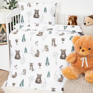 4Home Forest Friends gyerek pamut ágyneműhuzat kiságyba, 100 x 135 cm, 40 x 60 cm kép