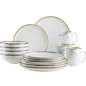 Mäser 16 részes edénykészlet Pintar White kékpöttyös kép