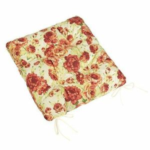 Bellatex Berta bazsarózsa steppelt székpárna rózsaszín, zöld, 40 x 40 cm kép