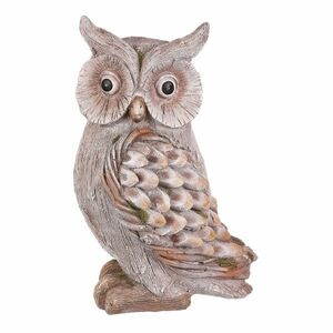 Kerti dekoráció Bagoly, szürke, 24 x 22 x 40 cm kép