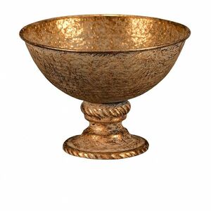 Széles fém kehely, arany, 18 x 18 x 13 cm kép