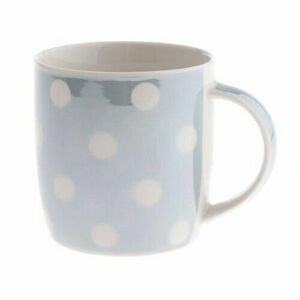 Pöttyös porcelán bögre 360 ml, kék kép