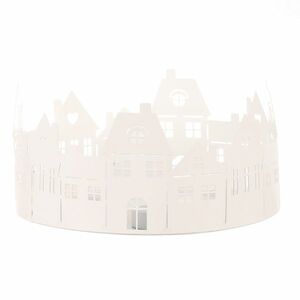 Adventi gyertyatartó Domečky, fehér, fém, átmérő20 cm kép