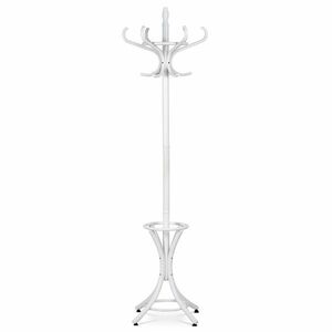 Masszív fa fogas, matt fehér, 185 cm kép