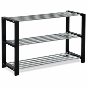 Cipőtartó állvány 3 szintes, fekete, 80 x 30 x 50cm, 3 emelet kép