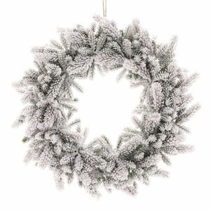 Műhóborított koszorú tűlevelekből, átmérő 30 cm kép