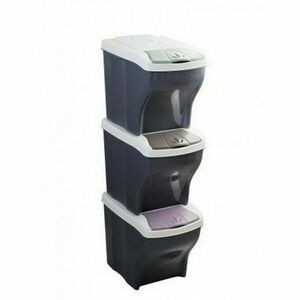 Aldotrade Poker Tris szelektív hulladékgyűktő20 L, 3 db, szürke kép