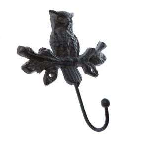 Öntöttvas akasztó Sova fekete, 15 x 15 cm kép