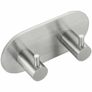 SAPHO 32202 öntapadó kettős kampó, kerek, csiszoltrozsdamentes acél kép