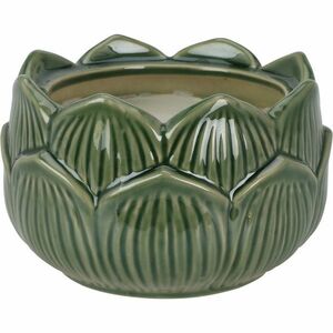 Gyertya porcelán virágos csészében 12 x 7, 8 cm, zöld kép