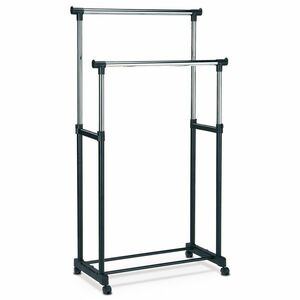 Ruhaállvány, króm/fekete, 85 x 170 cm kép