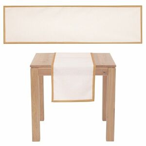 Karácsonyi futószőnyeg arany szegéllyel, krémszínű, 150 x 40 cm kép