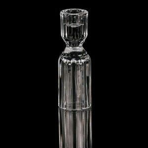 Üveg gyertyatartó 14, 5 cm kúpos gyertyához, átlátszó kép