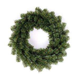 Zöld műkoszorú, díszítetlen, átmérő 40 cm, 40 cm átmérőjű kép