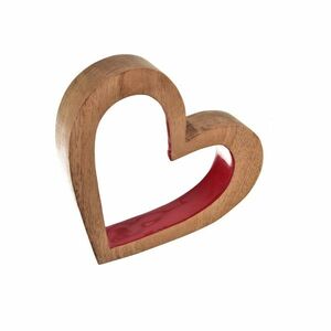 InDecor Mangófából készült szív, piros, 20 x 4 x23 cm kép