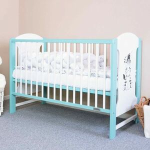 New Baby Elsa Zebra kiságy, fehér-menta kép