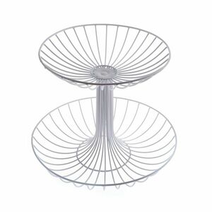 Fém Etager süteményállvány, 2 emelet, fehér kép